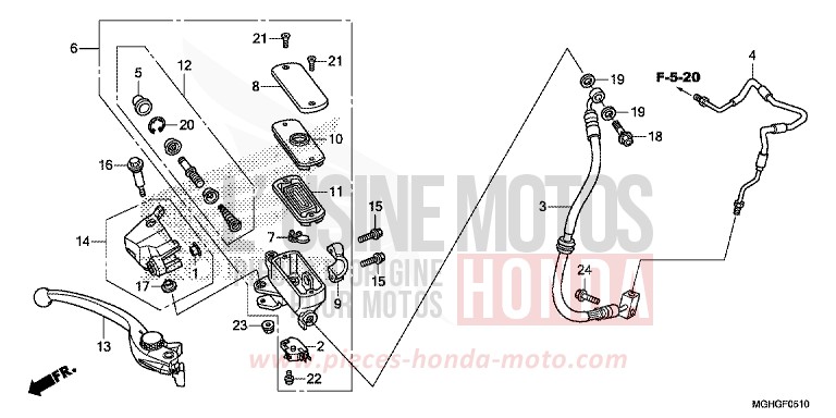 MAITRE-CYLINDRE FREIN AV. von VFR1200X "Crosstourer" DCT DEGITAL SILVER METALLIC (NHA30) von 2016